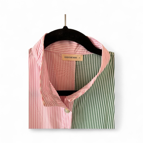 Colorblock Button-Up Dress - Picture 3 of 6